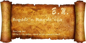 Bogdán Maurícia névjegykártya